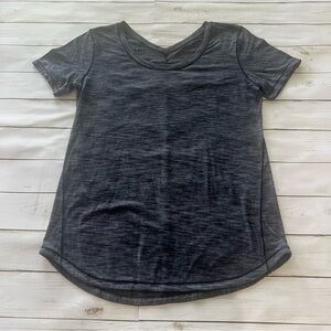 Lululemon Athletica Women's Sx M Blue Fitted Crew Neck Short Sleeve Tee